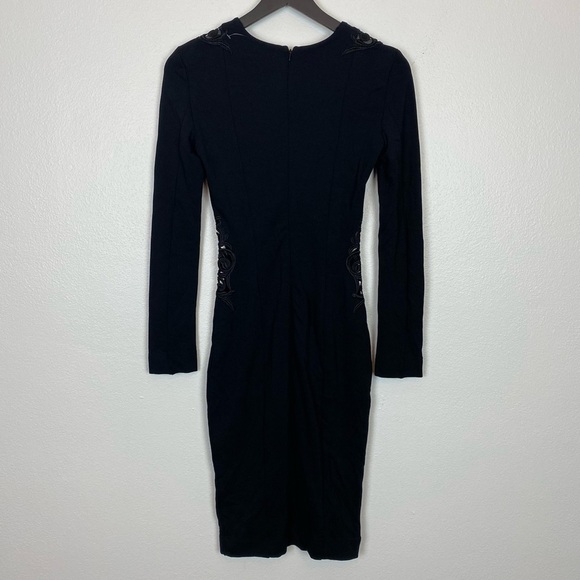 French Connection Marie Stretch Embroidered Lace Cut-Out Long Sleeve Dress - Picture 7 of 9